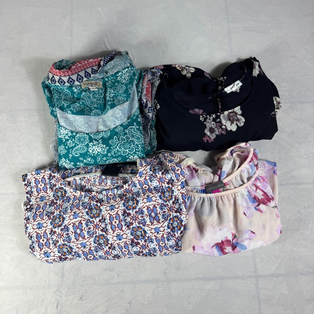 Eyeshadow Bobeau Vince Camuto Womens Blouse‎ Top Multicolor Floral 2X Lot Of 4